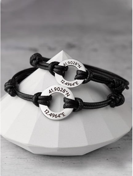 Custom engraved bracelets for on sale couples